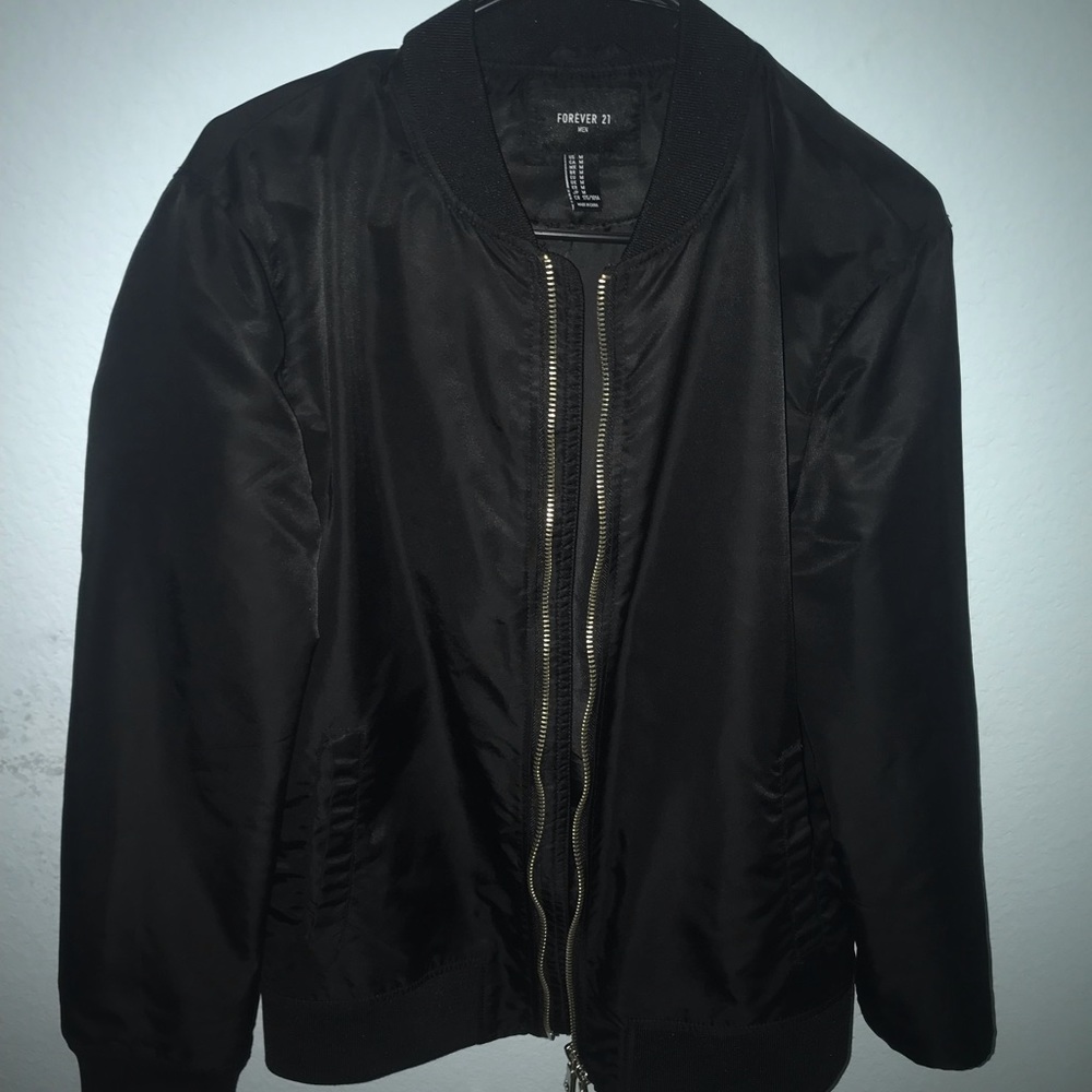 Forever 21 bomber jacket black